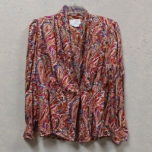 Doncaster Silk Paisley Print Snap Front In Vibrant Print Sz 8